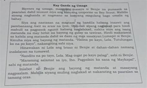 Isalaysay Muli Ang Mga Pangyayari Sa SimulaPagkataposSa Pagwawakas