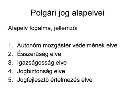 Polg Ri Jog Ltal Nos Tanok Szem Lyek Joga Ppt Let Lteni