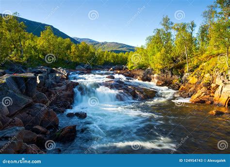 Mountain River With Stone Riversides Stock Image Image Of Scenery