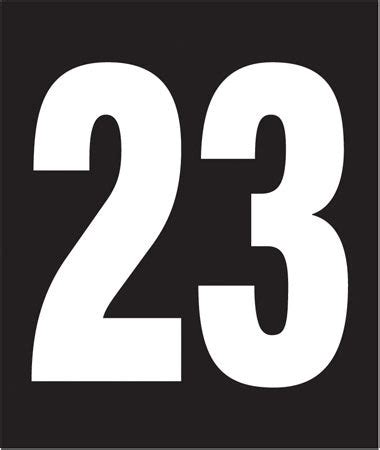 Pump Decal- White on Black, "Number 23"