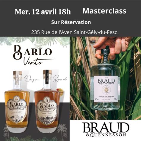 Masterclass Rhums Barlovento Braud Quennesson