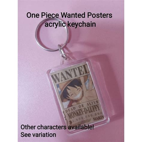 One Piece Anime Wanted Posters Acrylic Keychain Shopee Philippines