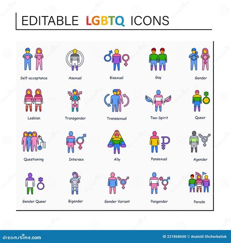 Lgbtq Collections Line Icons Stock Vector Illustration Of Design