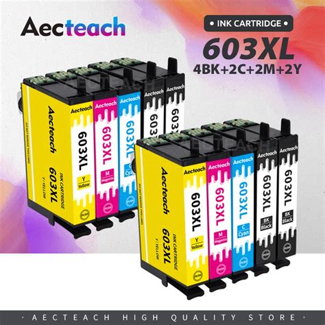 Aecteach New 603XL E 603 T603 Ink Cartridge Compatible For Epson 603 XL