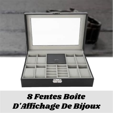 VAG Présentoir Coffret Boîte à Montre bijoux de rangement 8 Fentes avec