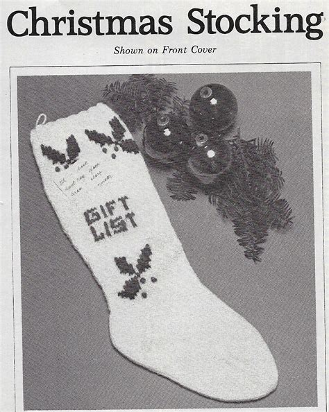 Vintage Christmas Stocking Knitting Pattern Instructions Ebay