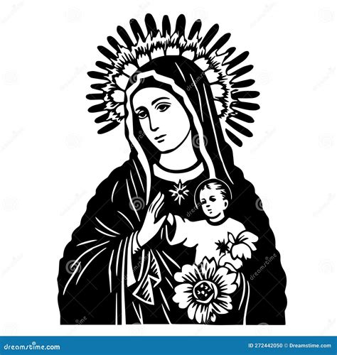 Virgem Maria Nossa Senhora Ilustra O Do Vetor Desenhado M O