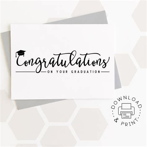 Congratulations on Your Graduation Printable Card / Instant Download ...