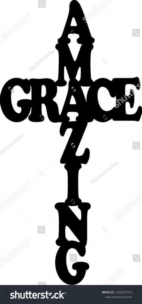 Amazing Grace Cross Vector Sign Stock Vector (Royalty Free) 1452057416 ...