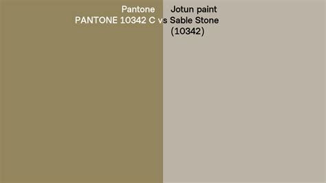 Pantone 10342 C Vs Jotun Paint Sable Stone 10342 Side By Side Comparison