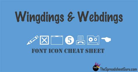 Wingdings & Webdings Font Icon Character Map (Printable Cheat Sheet ...