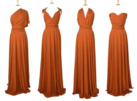 Pumpkin Spice Bridesmaid Dress Custom Lengths Convertible Etsy