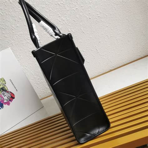 Replica Prada Symbole Large Bag With Topstitching In Black Leather