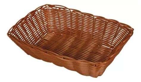 Cesta Organizadora Rectangular De Mimbre Yazi De 18 Cm Para Pan Y Fruta