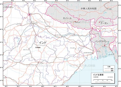 インド主要部 交通図 ベクター地図素材のダウンロード販売 アフロモール