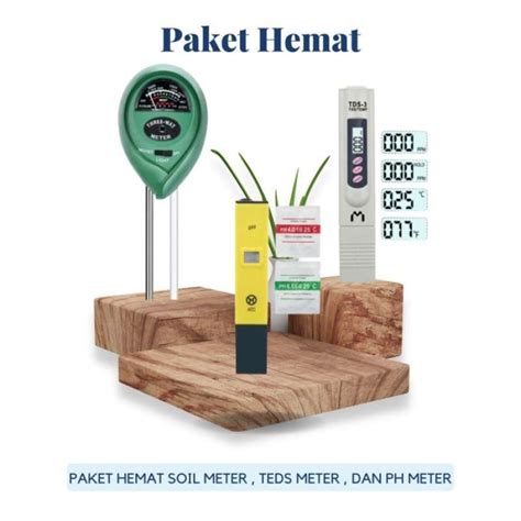 Promo PAKET 3 IN 1 ALAT UKUR TDS METER PH METER SOIL METER Diskon