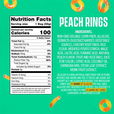 Peach Rings Low Sugar Gummy Candy Smartsweets