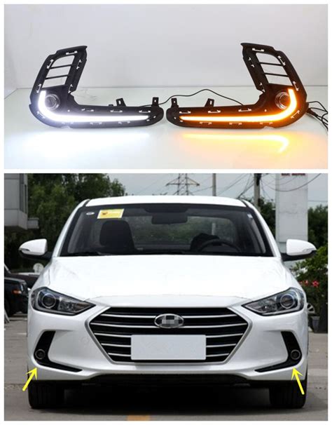 V Car Led Drl Daytime Running Light Fog Lamp Cover For Hyundai