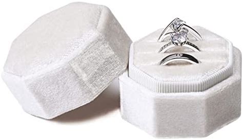 Amazon NICECRAFT 3 Slots Velvet Ring Box Engagement Ring Holder