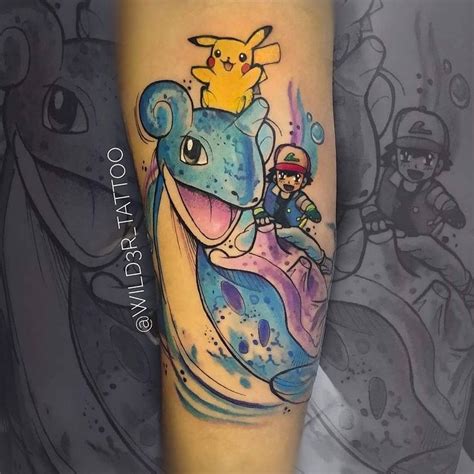 A Pokemon Tattoo With Pikachu On It