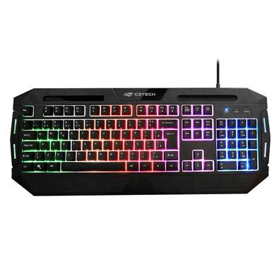 Teclado Gamer C Tech Led Multicolorido Usb Anti Ghosting Abnt