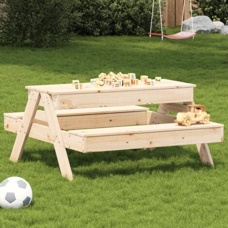 Table de pique nique avec bac à sable pour enfants pin massif