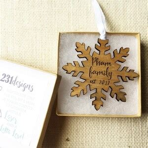 Personalized Wooden Snowflake Ornament Laser Cut And Etsy