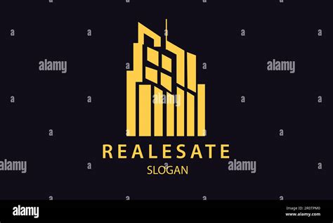 A Real Estate Golden Logo Design Real Estate Company Vector