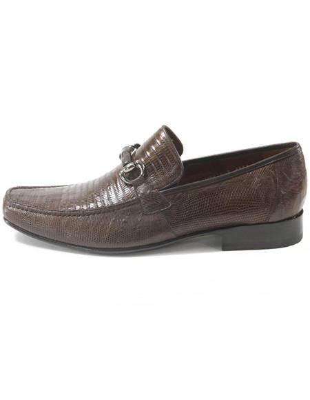 Men S Brown Genuine Teju Lizard Skin Slip On By Los Altos