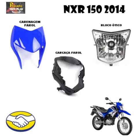 Carenagem Farol Nxr 150 Bros Azul Bloco Carcaça Interna