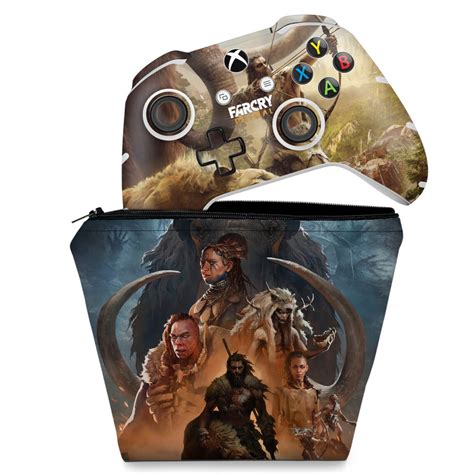 KIT Capa Case E Skin Xbox One Slim X Controle Far Cry Primal Pop