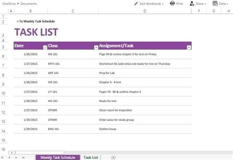 Weekly Schedule Template Online Collection