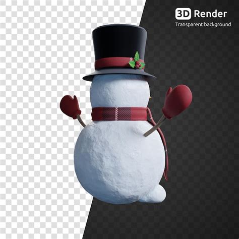 Boneco De Neve D Renderiza O Isolada Psd Premium