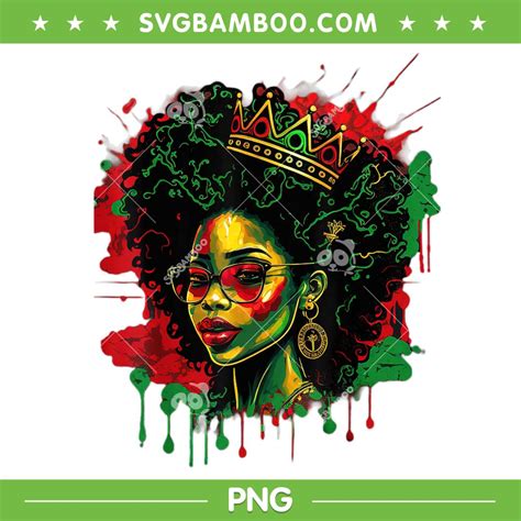 Black Queen Afro Melanin Dripping Png