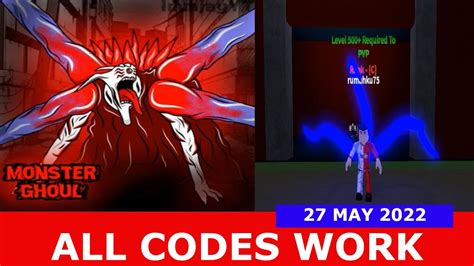 All Codes Work Monster Ghoul Roblox May Youtube