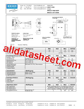 MK02 2 1A66 500W DE Datasheet PDF Meder Electronic