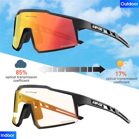 Kapvoe Color Photochromic Cycling Glasses Uv400 Outdoor Sports Bicycle