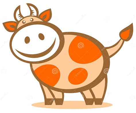 Cartoon Happy Cow Stock Vector Illustration Of Cheerful 7424259