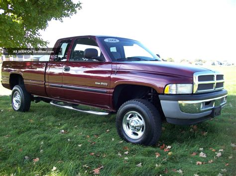 2001 Dodge Ram 2500 Quad Cab 4x4 Slt Manual Cummins Diesel Long Bed No Rust