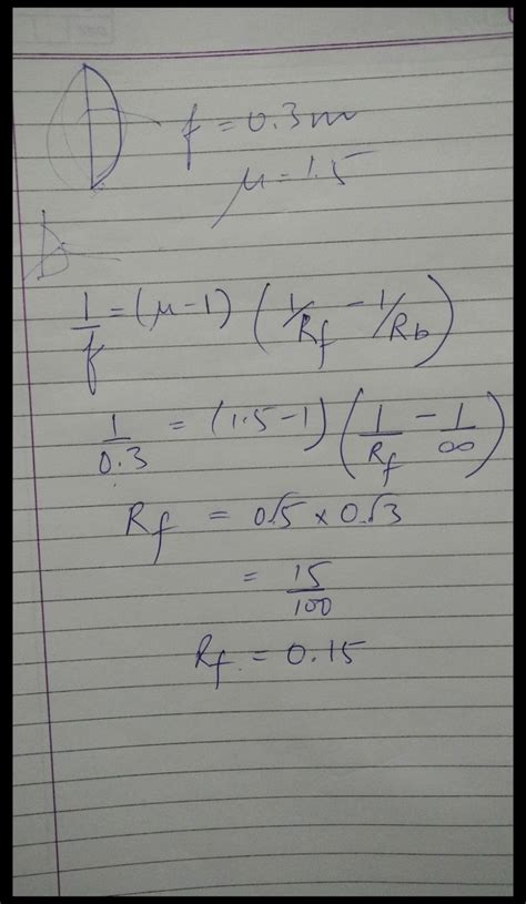 Find The Radius Of Curvature Of The Convex Surface Of A Plano Convex