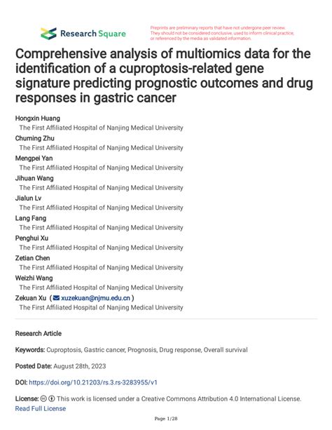 Pdf Comprehensive Analysis Of Multiomics Data For The Identification