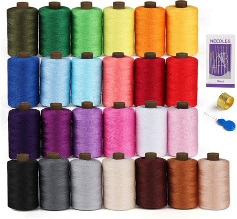 Polyester Sewing Thread Kit 25 Colors Spool Thread With Needle