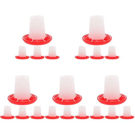 Qiysamall 20 Pcs Chicken Feeding Troughs Practical Poultry Food Troughs