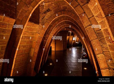 Attic of Casa Milà La Pedrera with the catenary arches made with