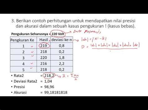 Membaca Skala Multitester Dan Menghitung Akurasi Dan Presisi