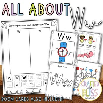 All About Letter Ww Alphabet Worksheet Phonics Printable Digital Included