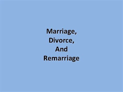 Marriage Divorce And Remarriage Matthew 19 3 4