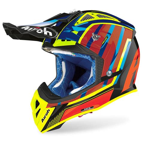 Airoh Motocross Helm Aviator Glow Chrome Orange Maciag Offroad