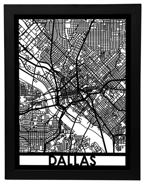 Dallas Street Map - Contemporary - Prints And Posters - by Cut Maps | Houzz