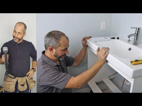 How to Install an IKEA Wall Mount Vanity, Sink and Faucet - YouTube ...